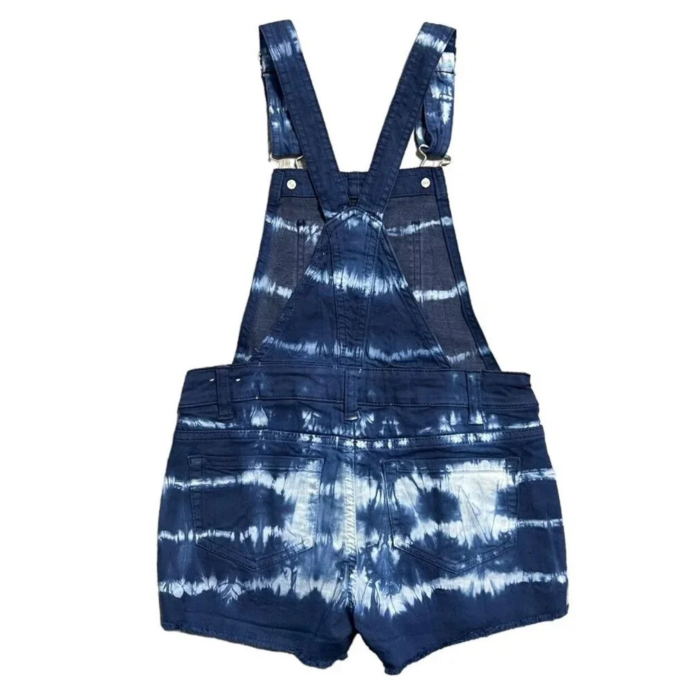 Justice Sz 10 Blue Tie Dye Shortall Overalls